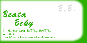 beata beky business card